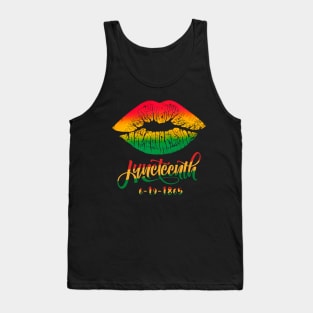 Biting Lips Juneteenth Freedom Day June 19th Women Girls Tank Top